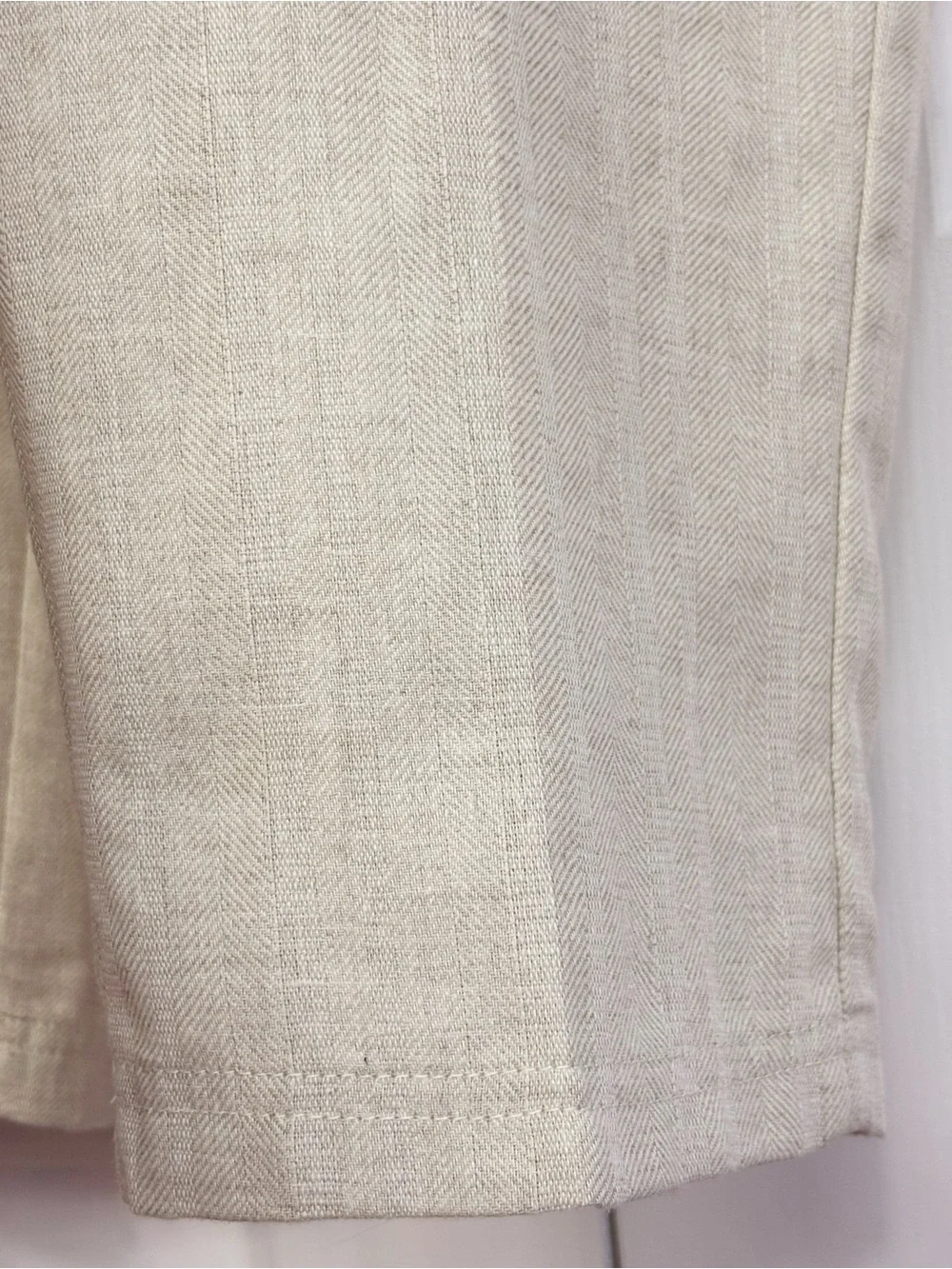 NWT I Love Ugly Men's Bone Herringbone Linen Slim Fit Crop Kobe Pants